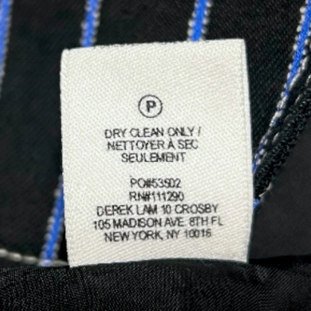 Derek Lam 10 Crosby Black Blue Pinstripe Blazer Jacket Womens Size 4 - Picture 7 of 7